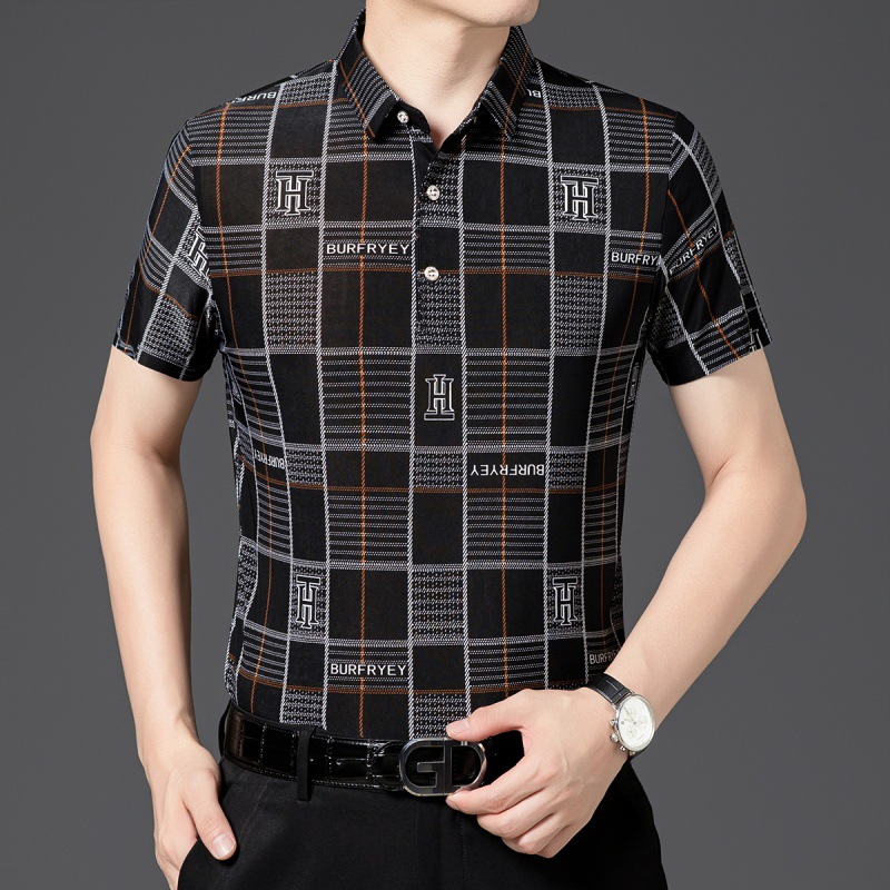 格紋印花短袖衫